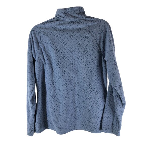 Eddie Bauer Womens Blue Textured 1/4 Zip Pullover Fleece Top Lightweight S - Picture 2 of 5